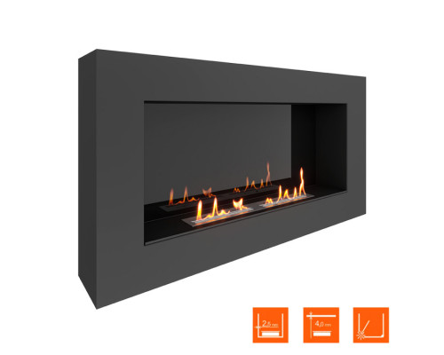 Биокамин SteelHeat WALL GRAND 1200 LITE черный