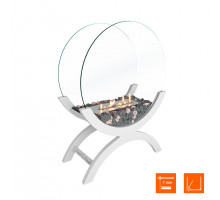 Биокамин напольный SteelHeat WOOD 600 белый