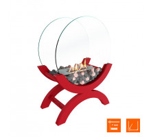 Биокамин напольный SteelHeat WOOD 400 красный