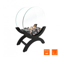 Биокамин напольный SteelHeat WOOD 400 черный