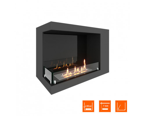 Биокамин угловой SteelHeat LONG 700 левый