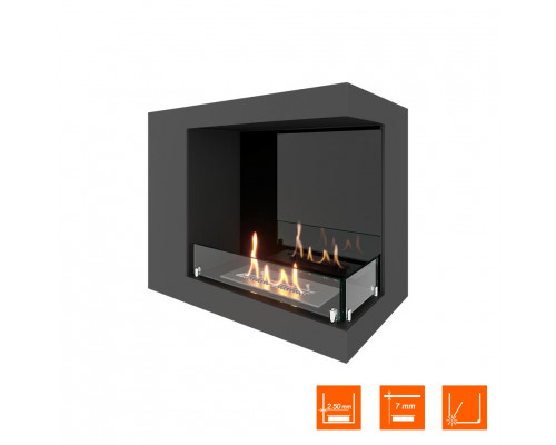 Биокамин угловой SteelHeat LONG 600 правый