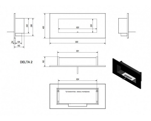Биокамин Kratki DELTA 2 Стальной